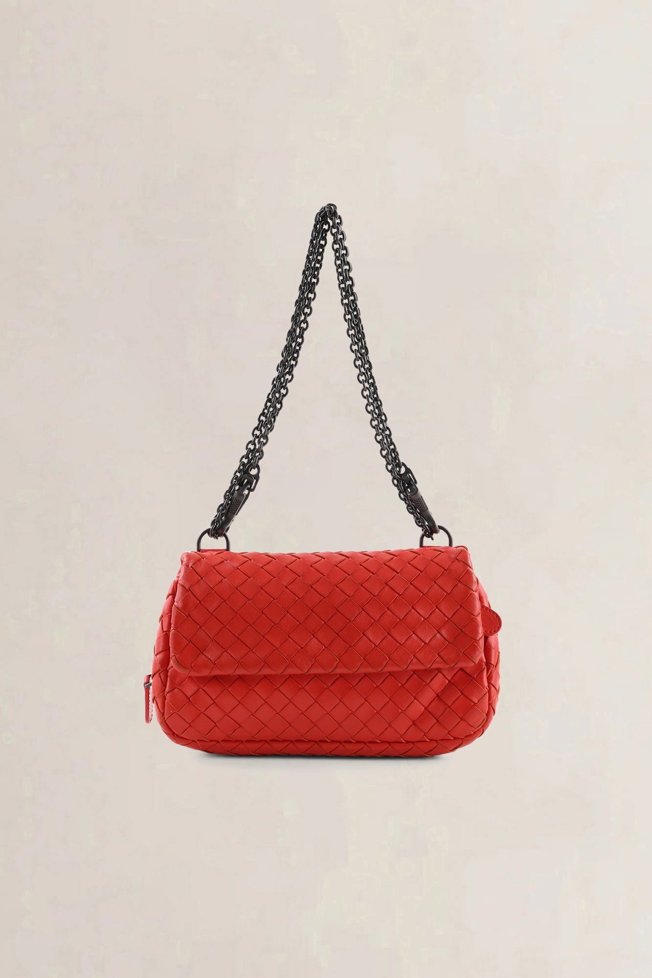 Bottega Veneta Red Nappa Intrecciato Mini — preloved