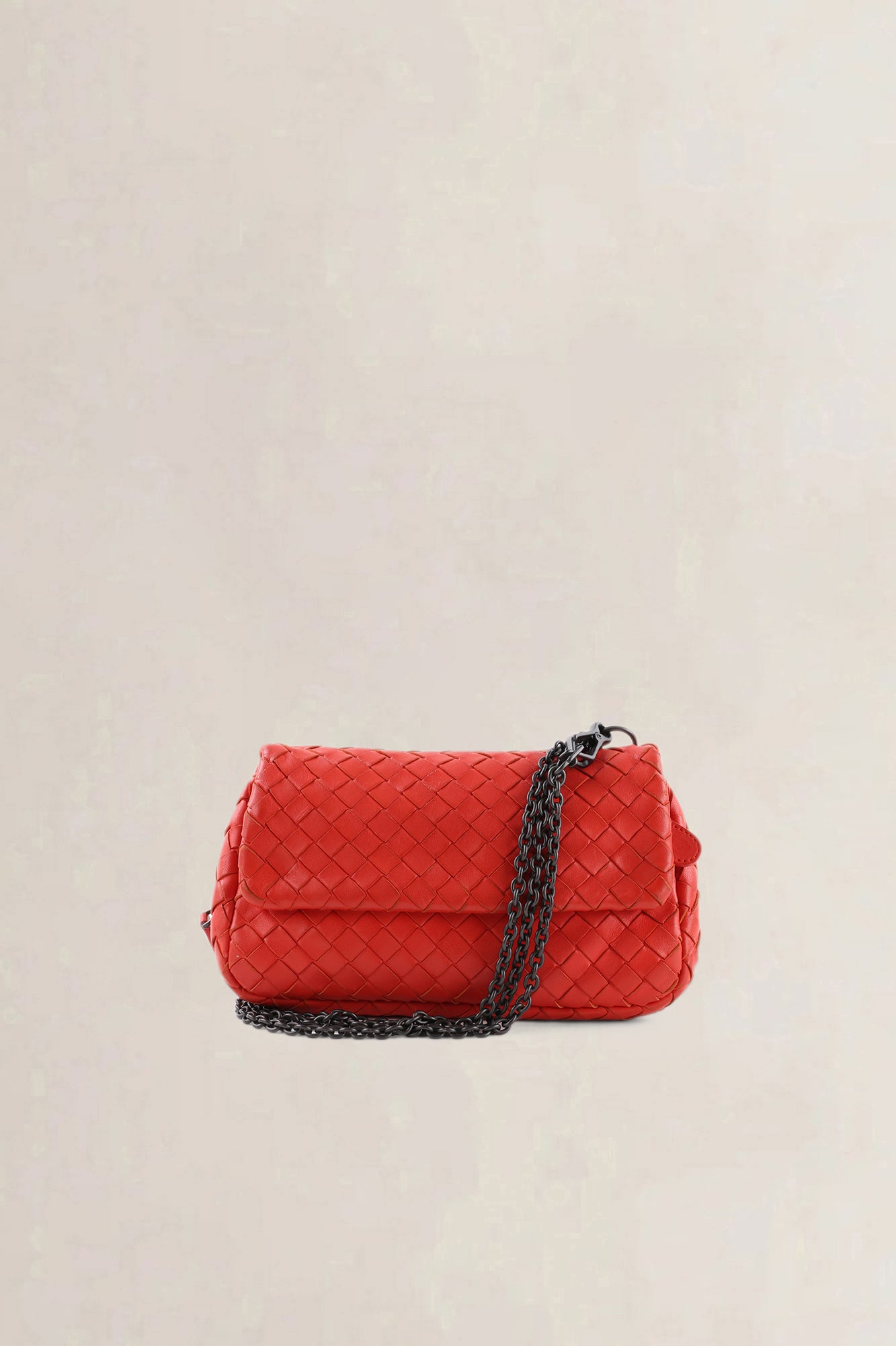 Bottega Veneta Red Nappa Intrecciato Mini Shoulder Bag
