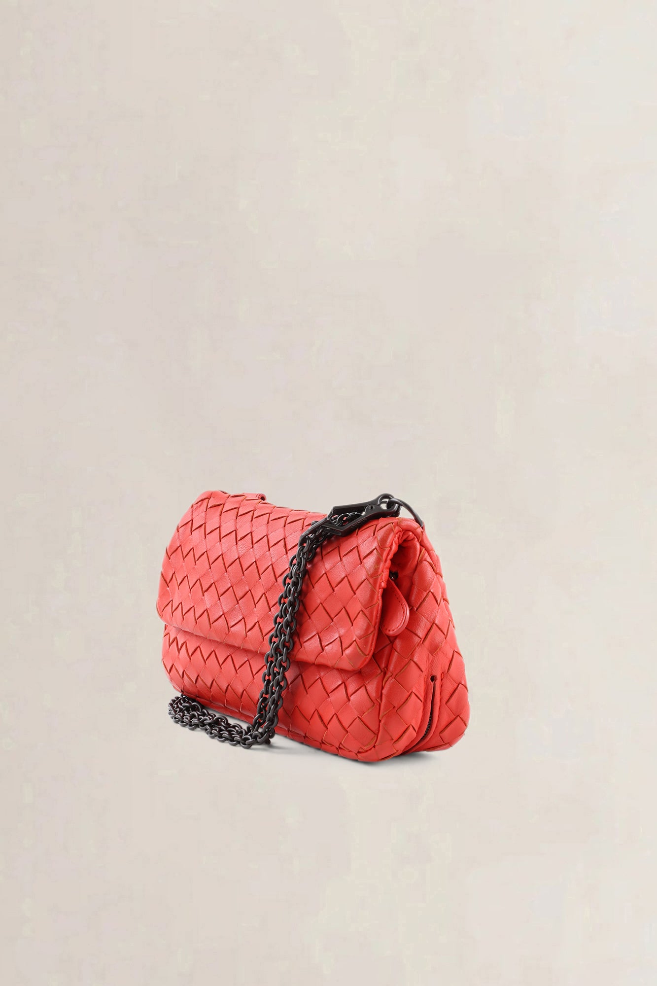 Bottega Veneta Red Nappa Intrecciato Mini — preloved