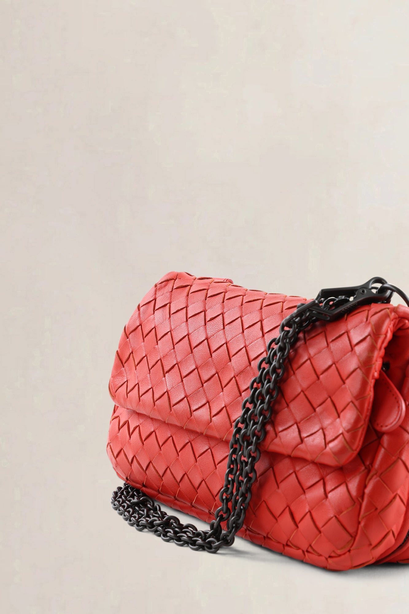 Bottega Veneta Red Nappa Intrecciato Mini Shoulder Bag