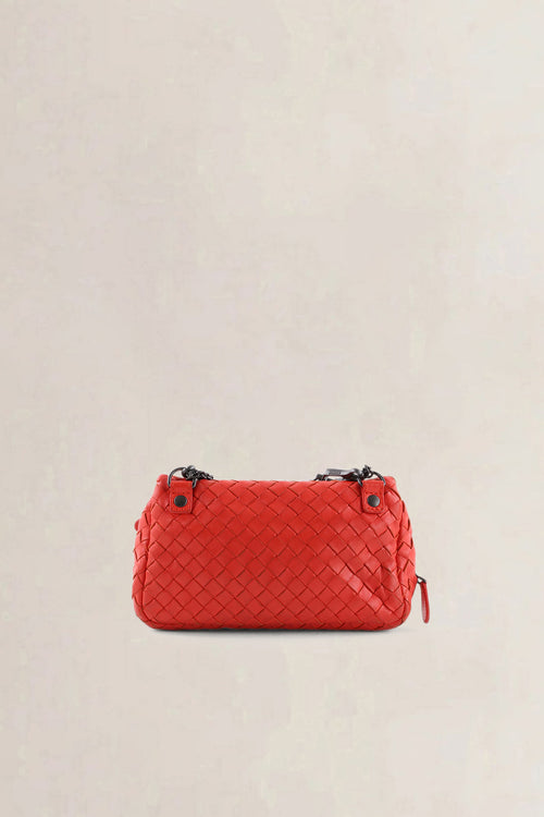 Bottega Veneta Red Nappa Intrecciato Mini Shoulder Bag