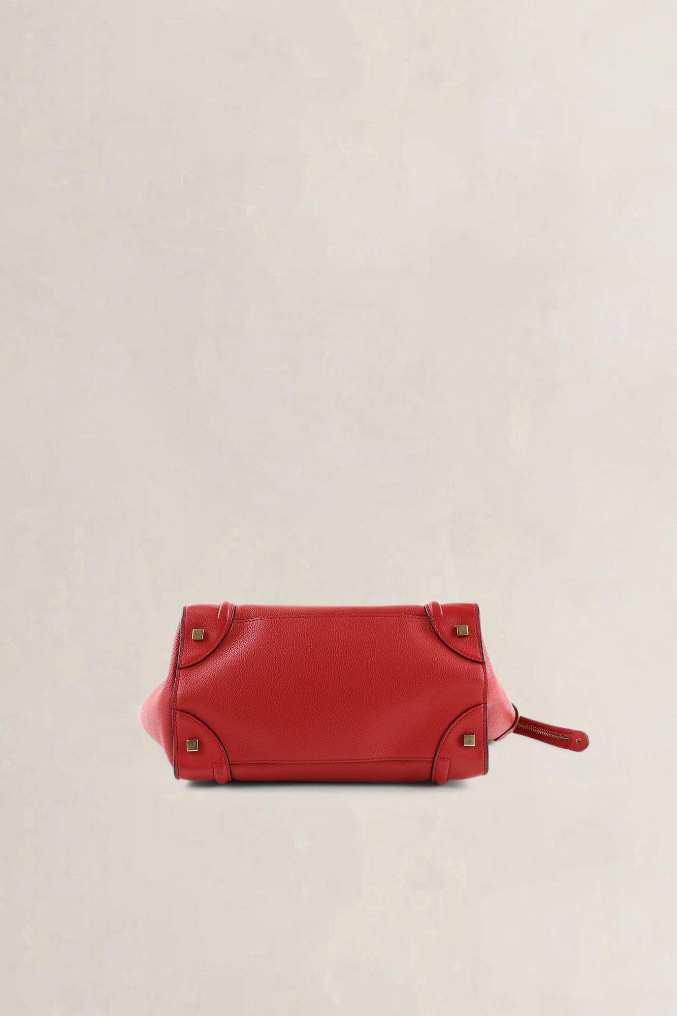 Céline Red Leather Micro Luggage Travel Top Handle Bag