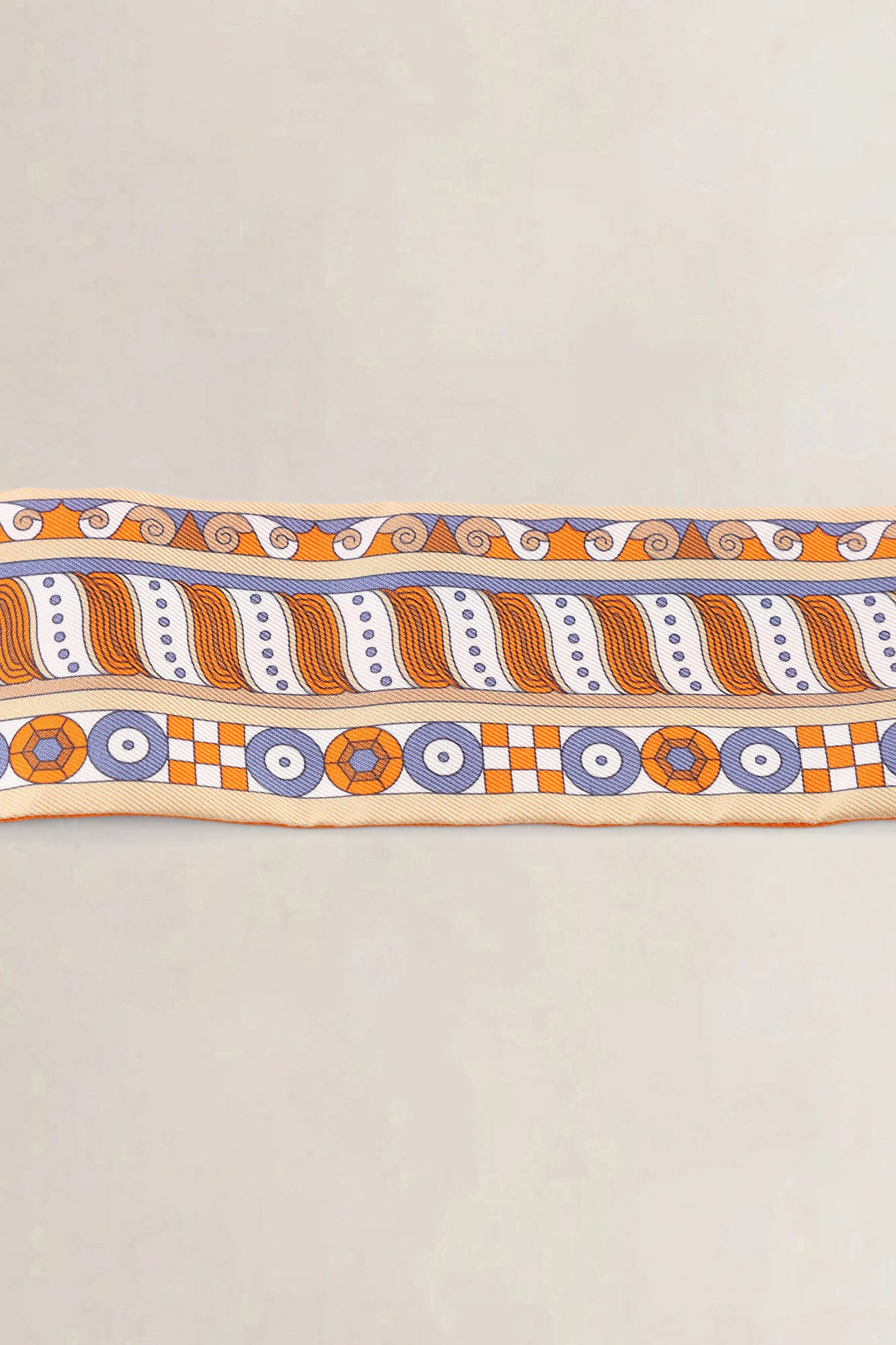 Hermès "Harnais En Rosace" Orange Silk Twilly