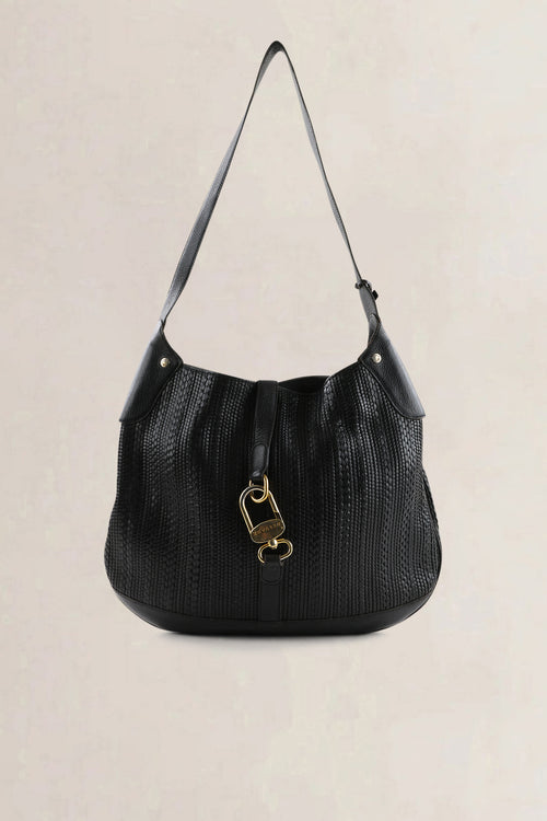 Delvaux Dark Brown Toile De Cuir Treille Shoulder Bag