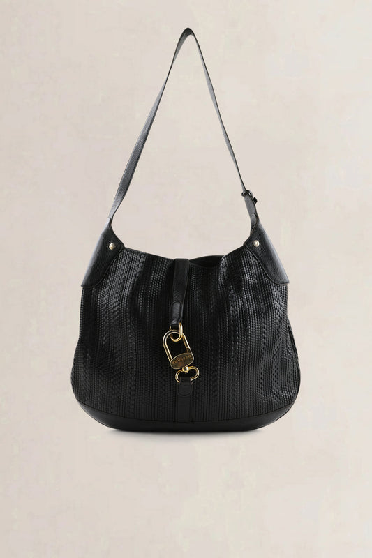 Delvaux Dark Brown Toile De Cuir Treille Shoulder Bag