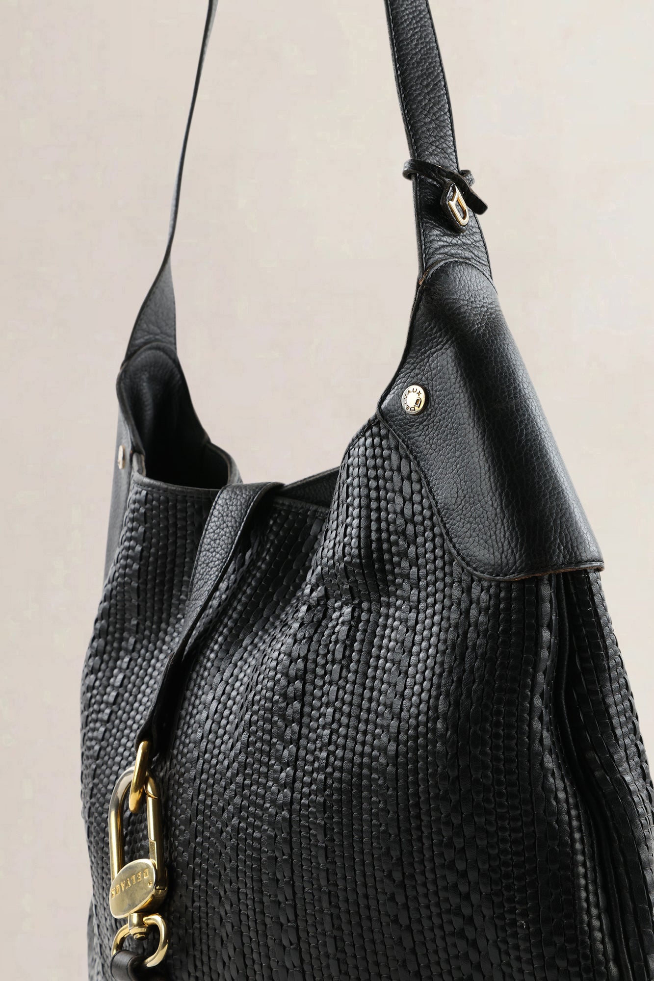 Delvaux Dark Brown Toile De Cuir Treille Shoulder Bag
