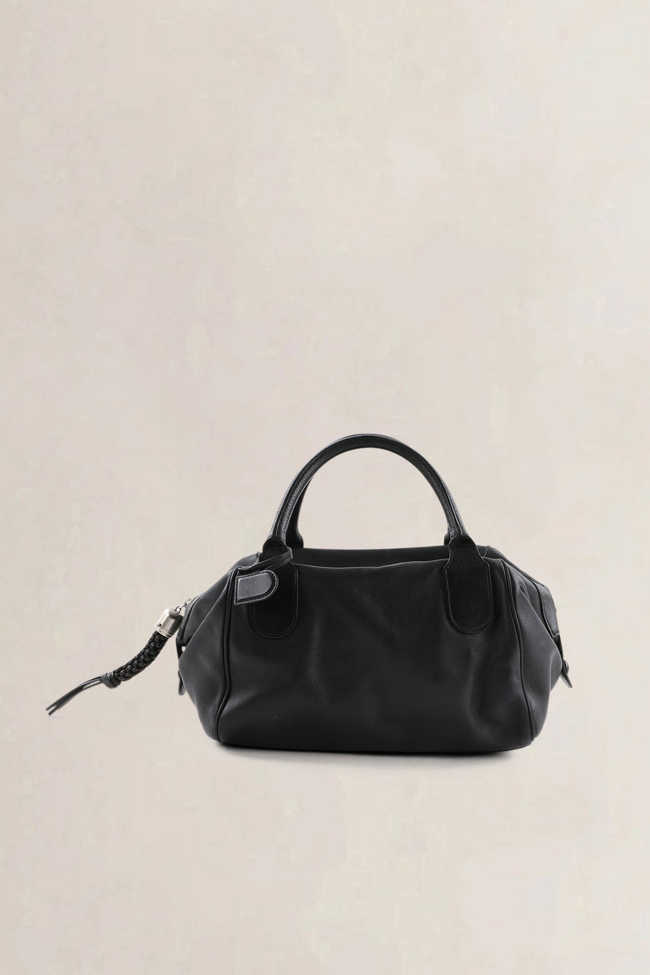Delvaux Black Leather Top Handle Bag