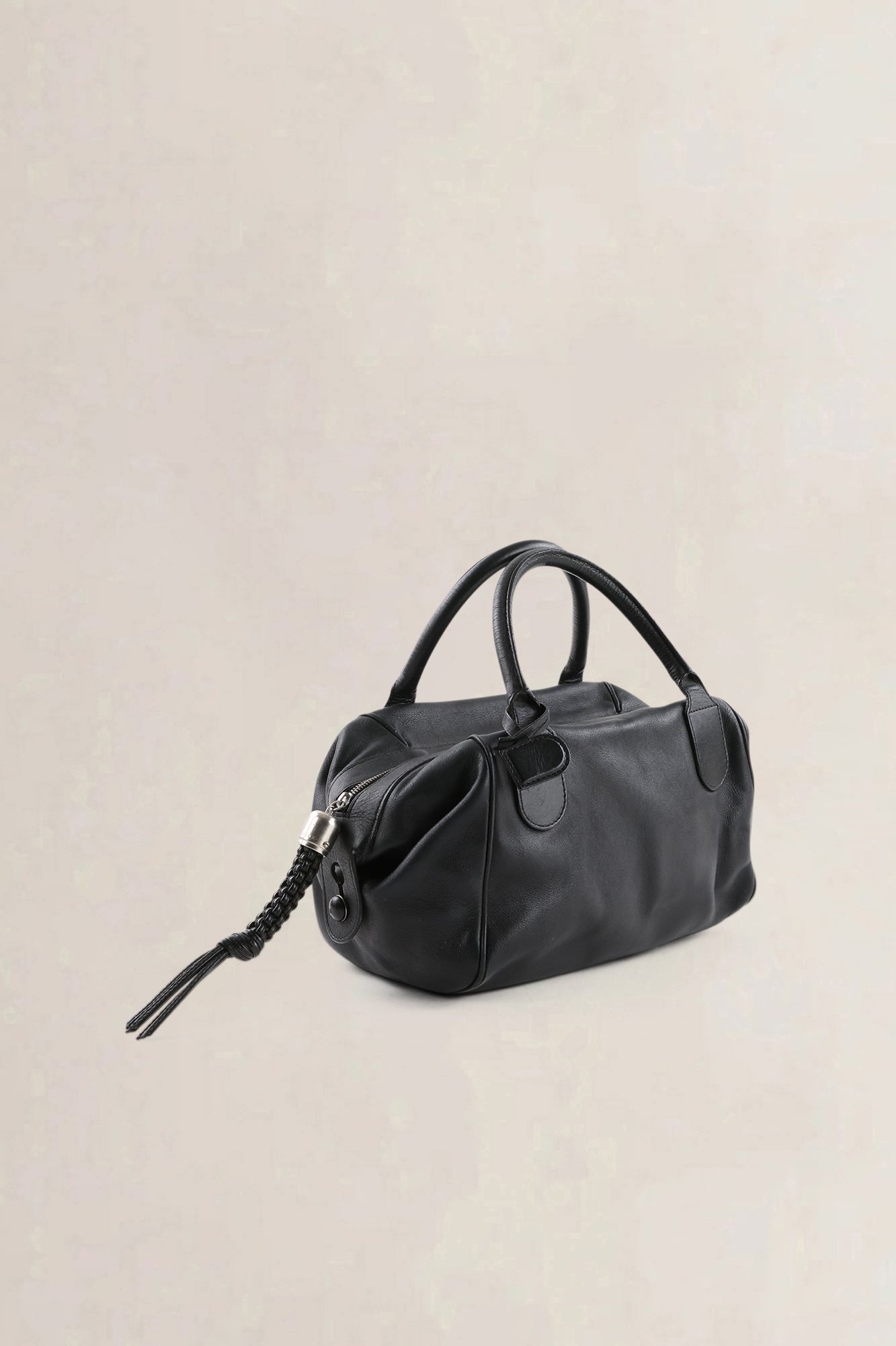 Delvaux Black Leather Top Handle Bag