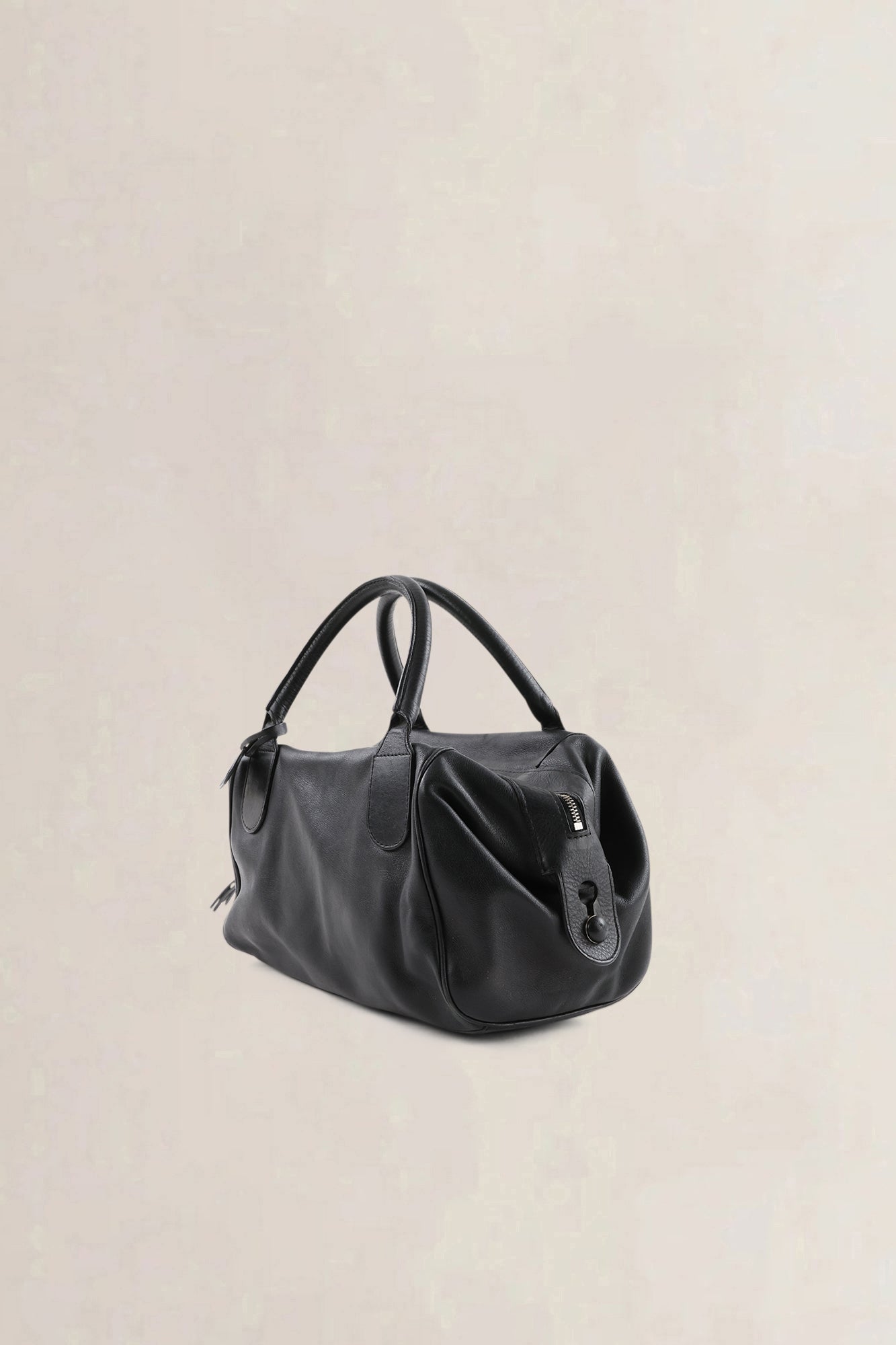Delvaux Black Leather Top Handle Bag