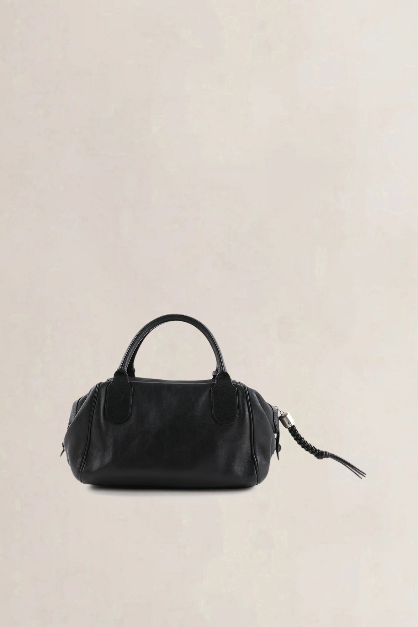 Delvaux Black Leather Top Handle Bag