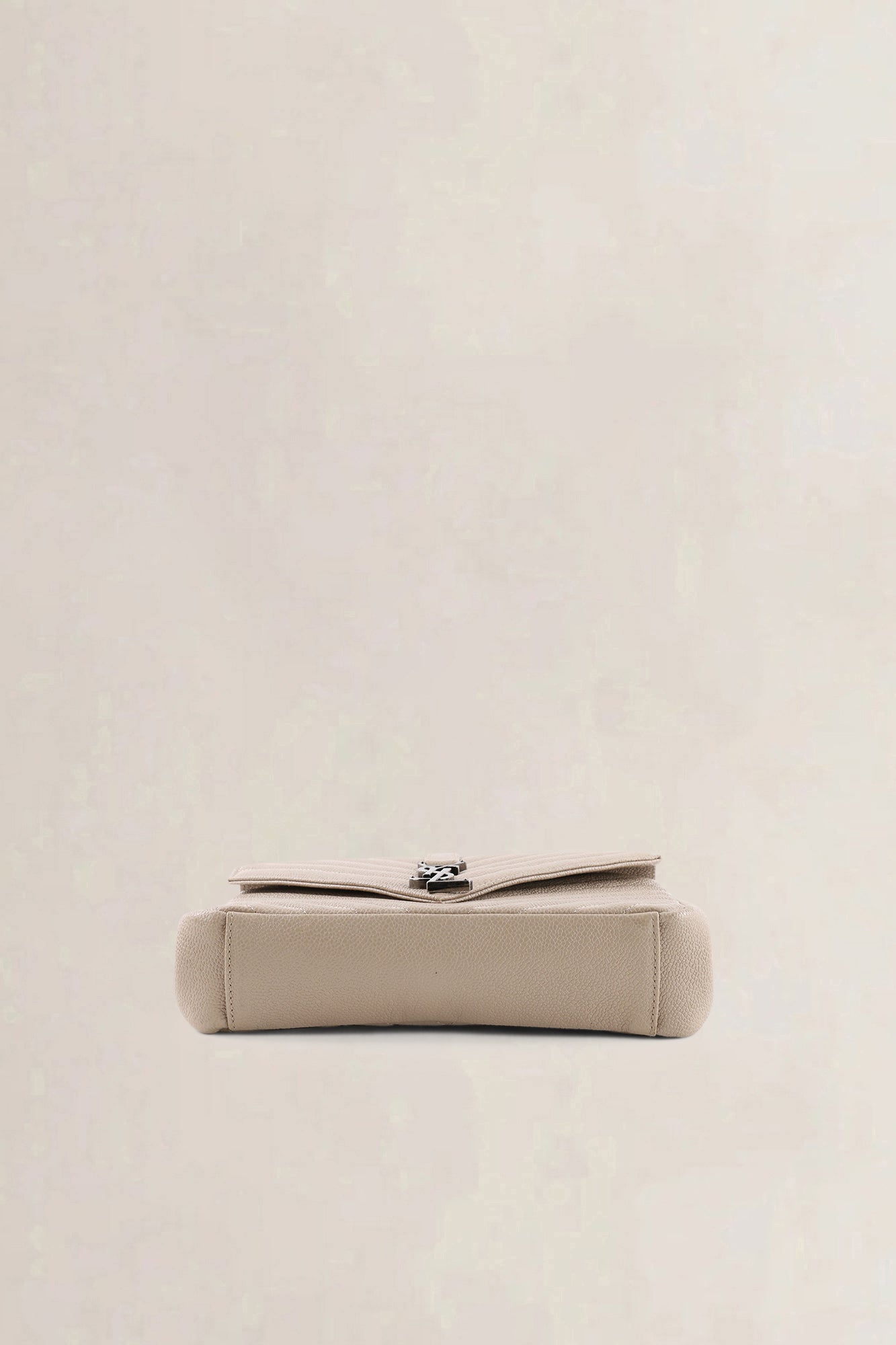 Saint Laurent Beige Grained Leather College Small Crossbody Bag