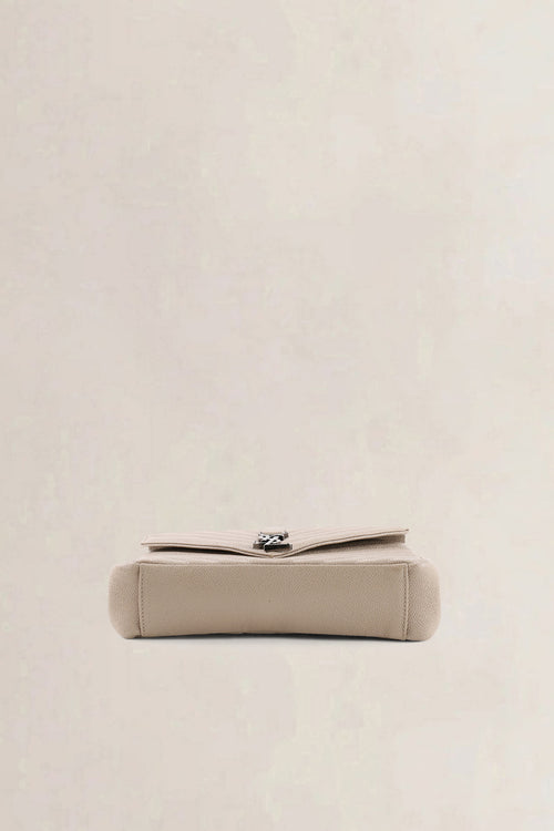 Saint Laurent Beige Grained Leather College Small Crossbody Bag
