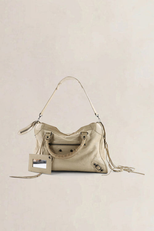 Balenciaga Beige Arena Lambskin City Small Shoulder Bag