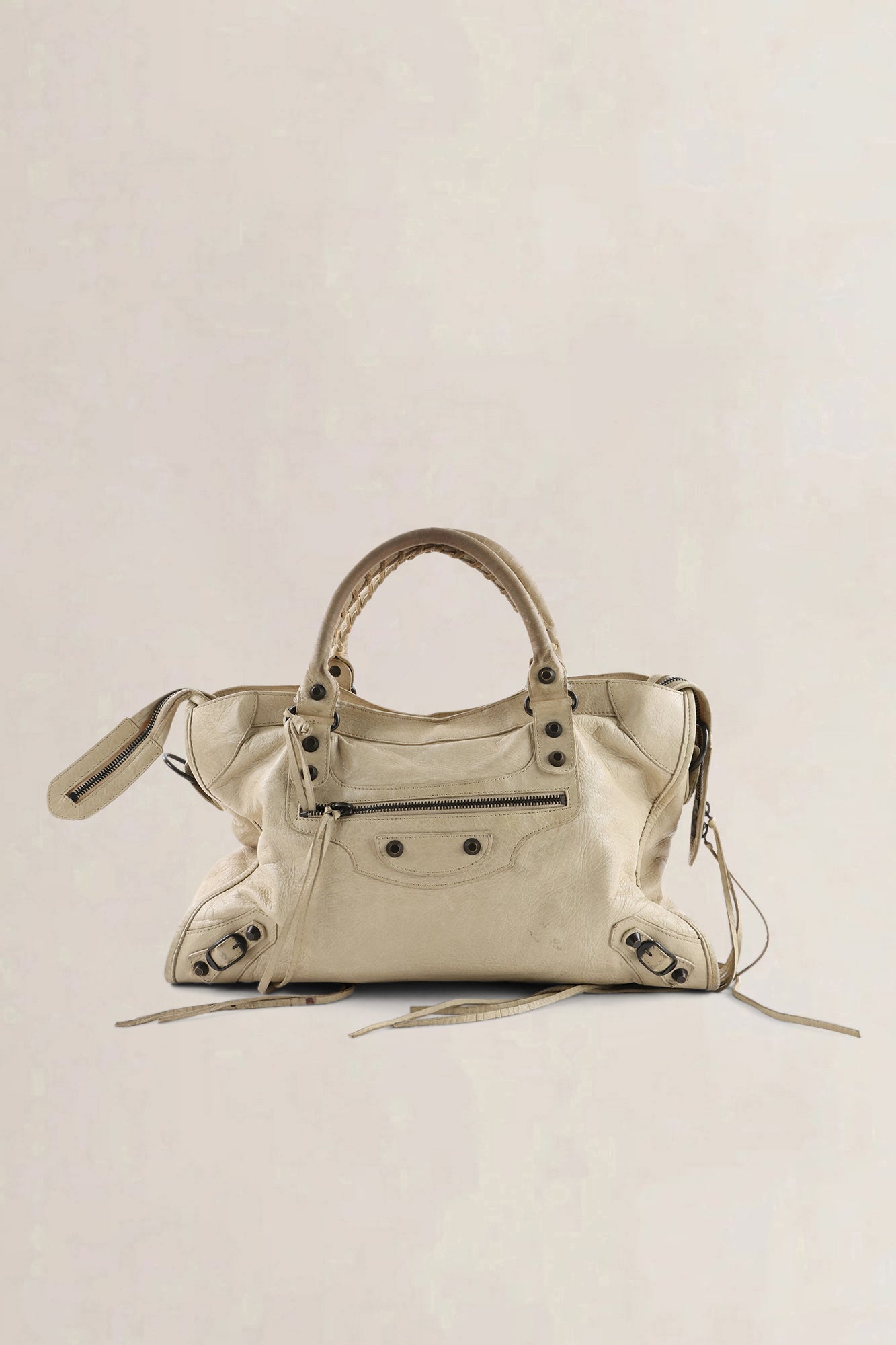 Balenciaga Beige Arena Lambskin City Small Shoulder Bag
