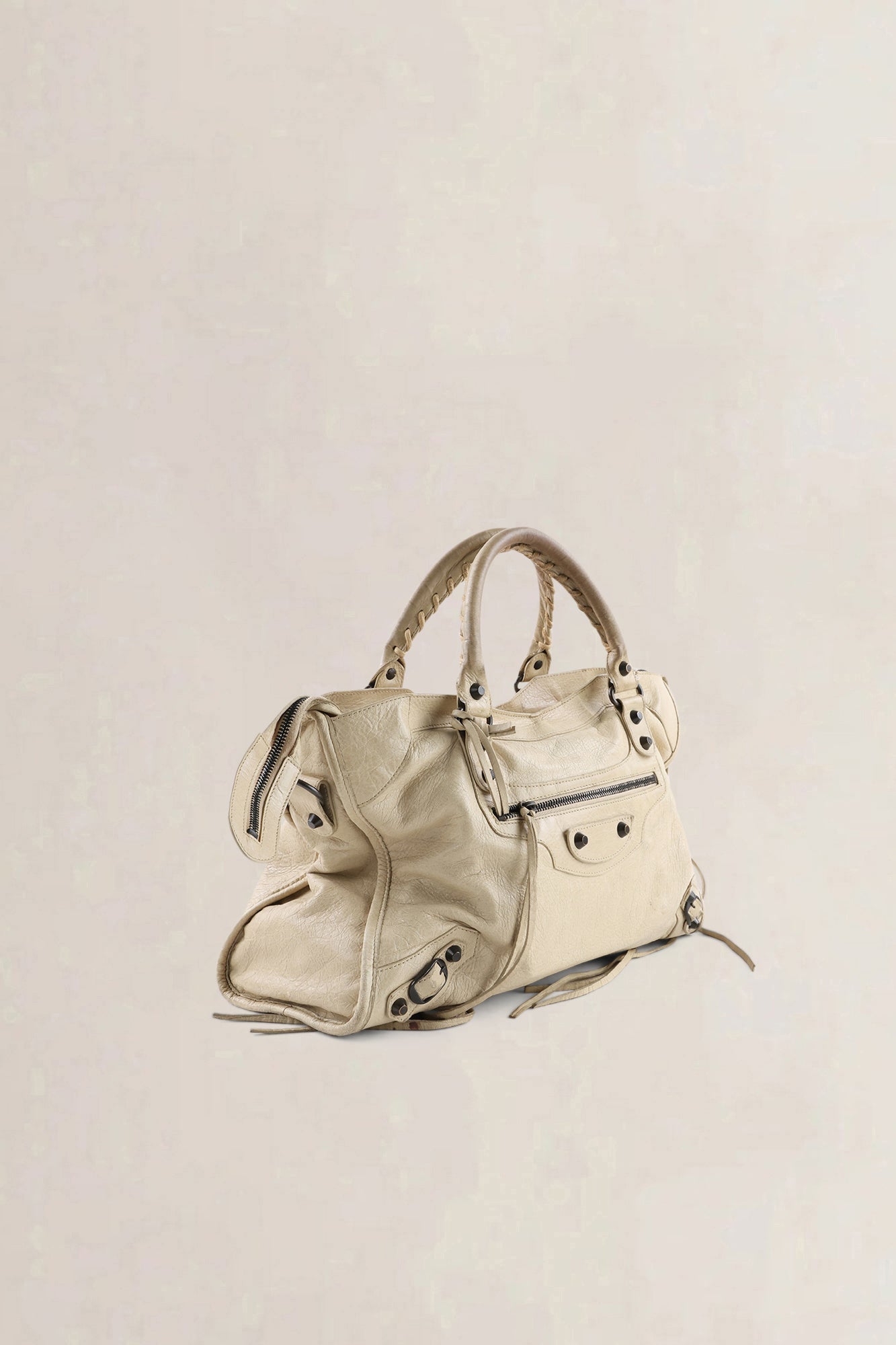Balenciaga Beige Arena Lambskin City Small Shoulder Bag