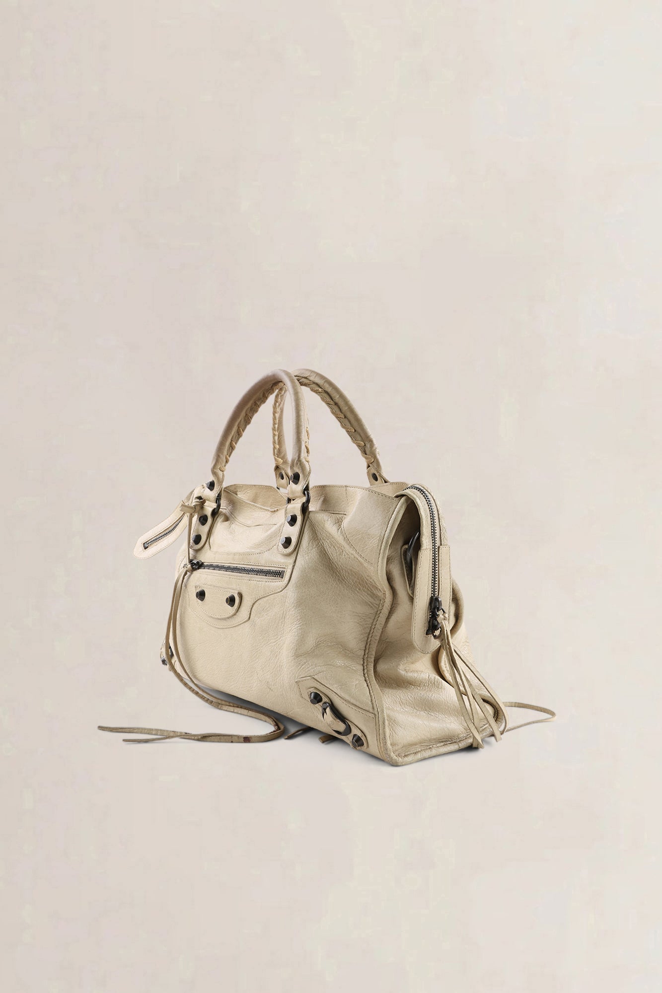 Balenciaga Beige Arena Lambskin City Small Shoulder Bag