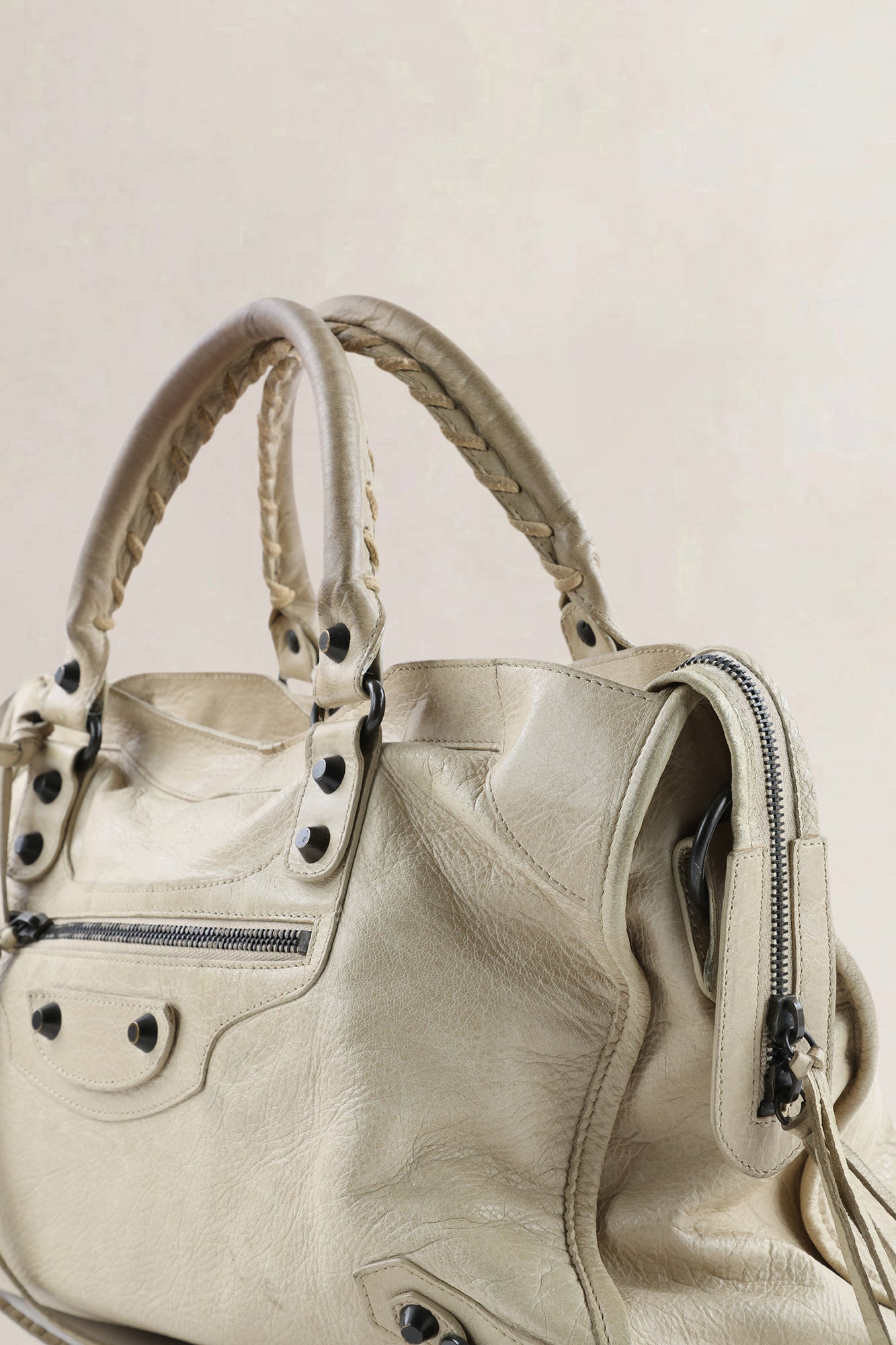 Balenciaga Beige Arena Lambskin City Small Shoulder Bag