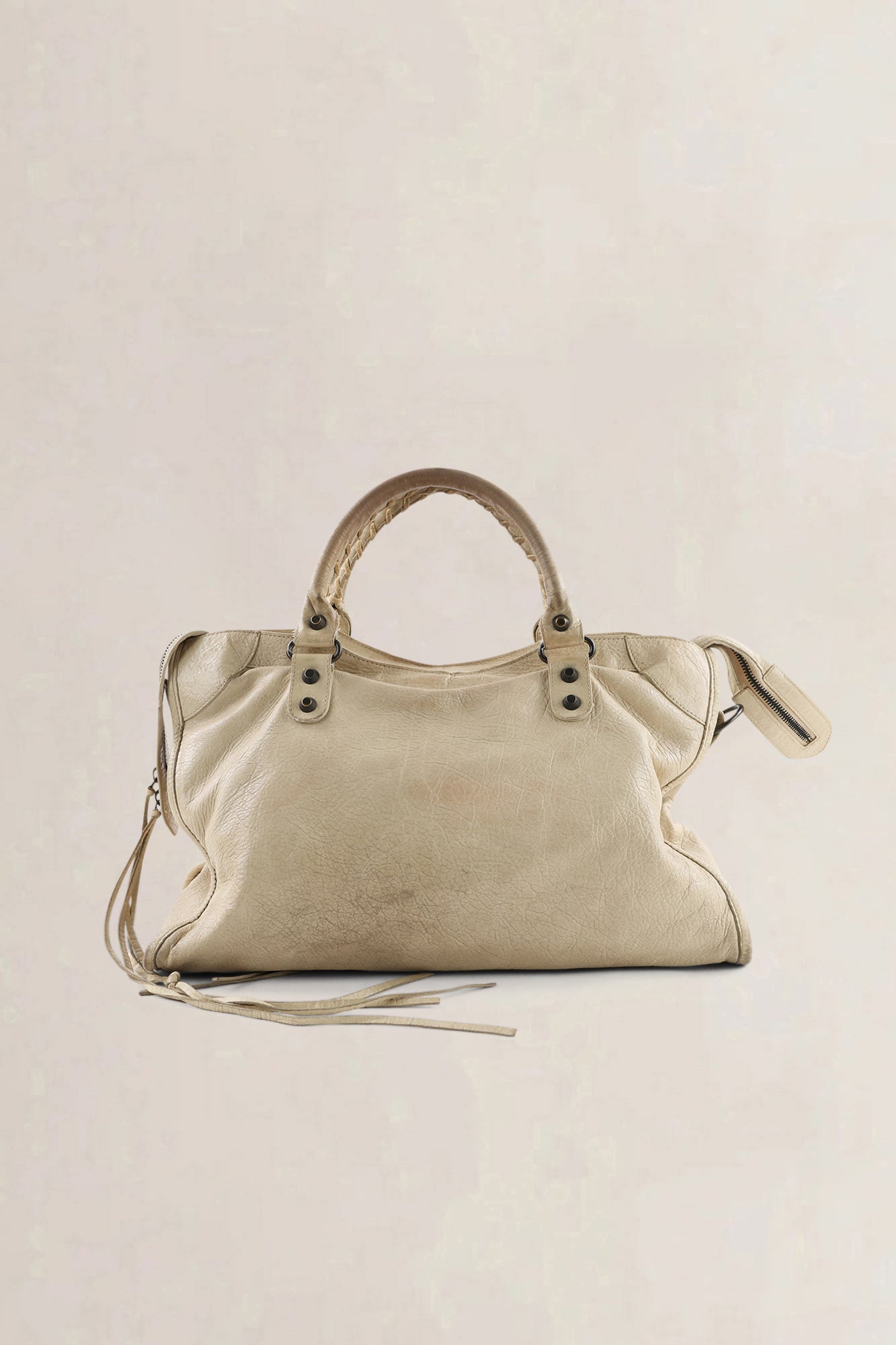Balenciaga Beige Arena Lambskin City Small Shoulder Bag