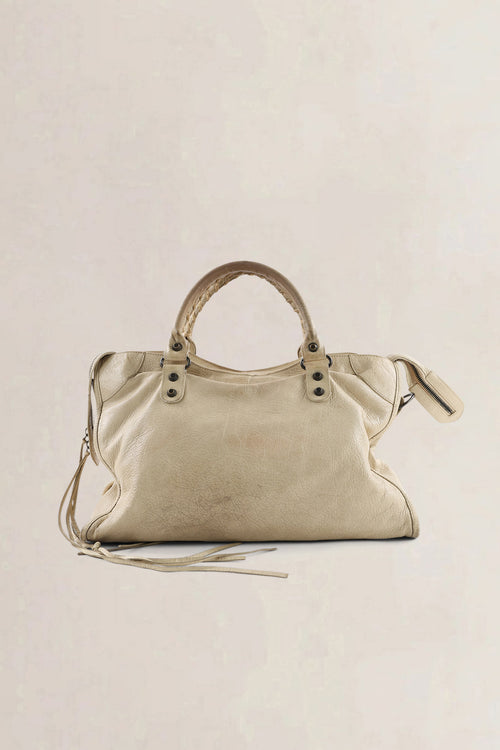 Balenciaga Beige Arena Lambskin City Small Shoulder Bag