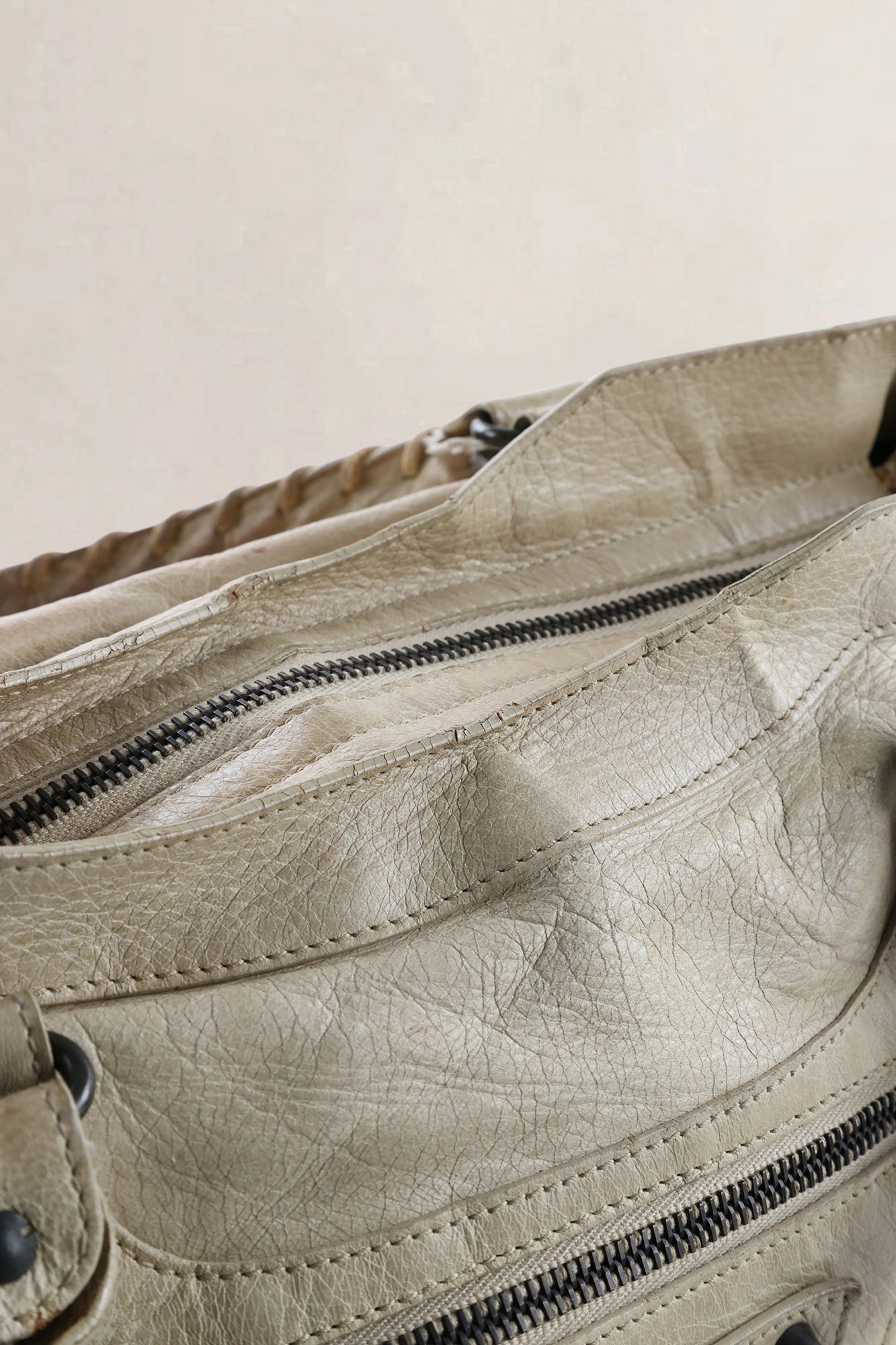 Balenciaga Beige Arena Lambskin City Small Shoulder Bag
