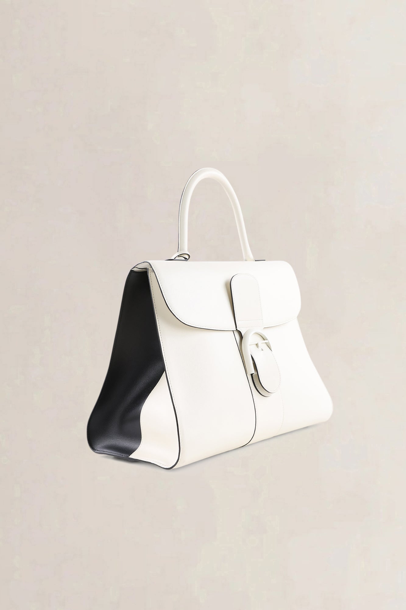Delvaux White & Black-Magis Box Calf Leather Brillant GM Handbag