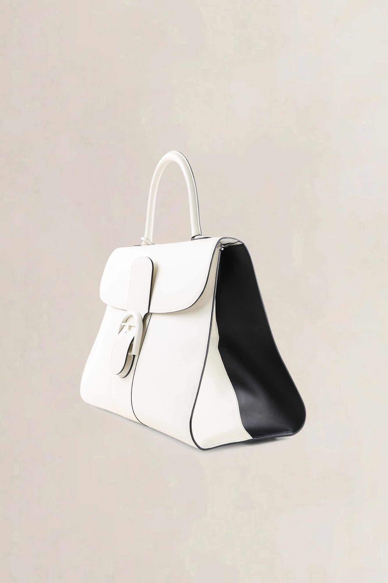 Delvaux White & Black-Magis Box Calf Leather Brillant GM Handbag