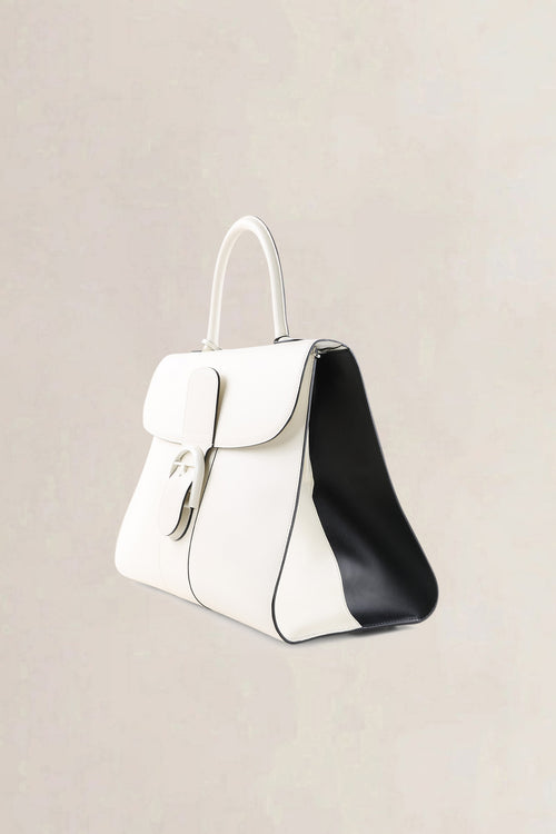 Delvaux White & Black-Magis Box Calf Leather Brillant GM Handbag