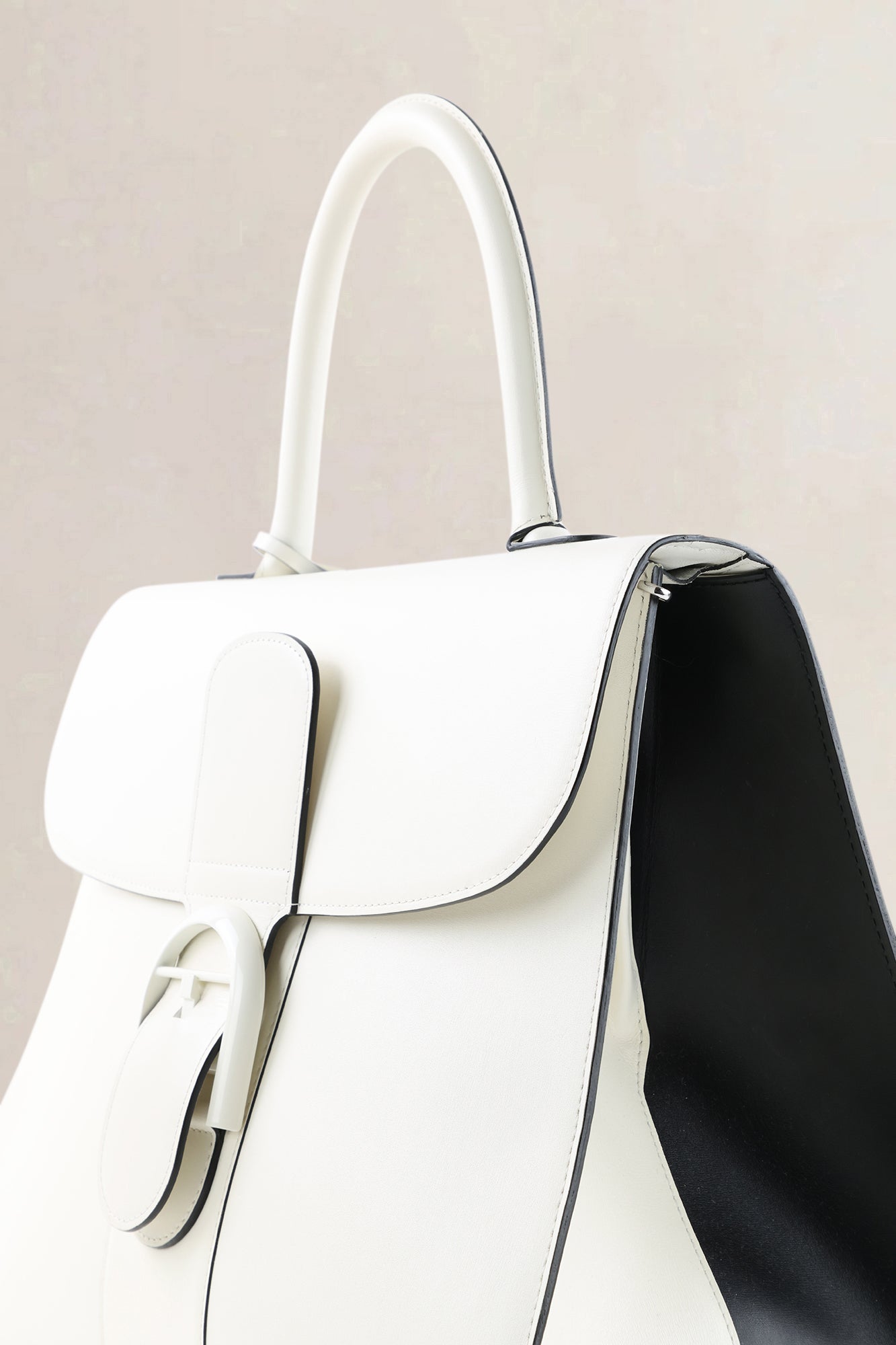 Delvaux White & Black-Magis Box Calf Leather Brillant GM Handbag
