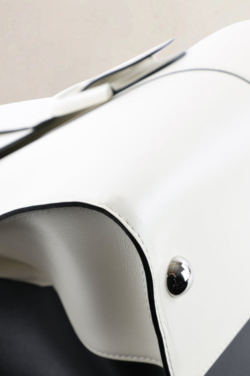 Delvaux White & Black-Magis Box Calf Leather Brillant GM Handbag