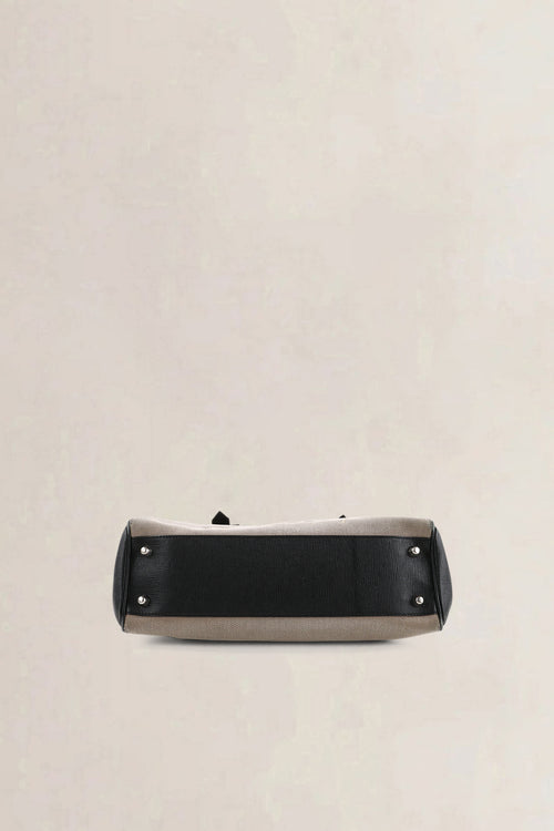 Burberry Brown & Beige Canvas Top Handle Bag