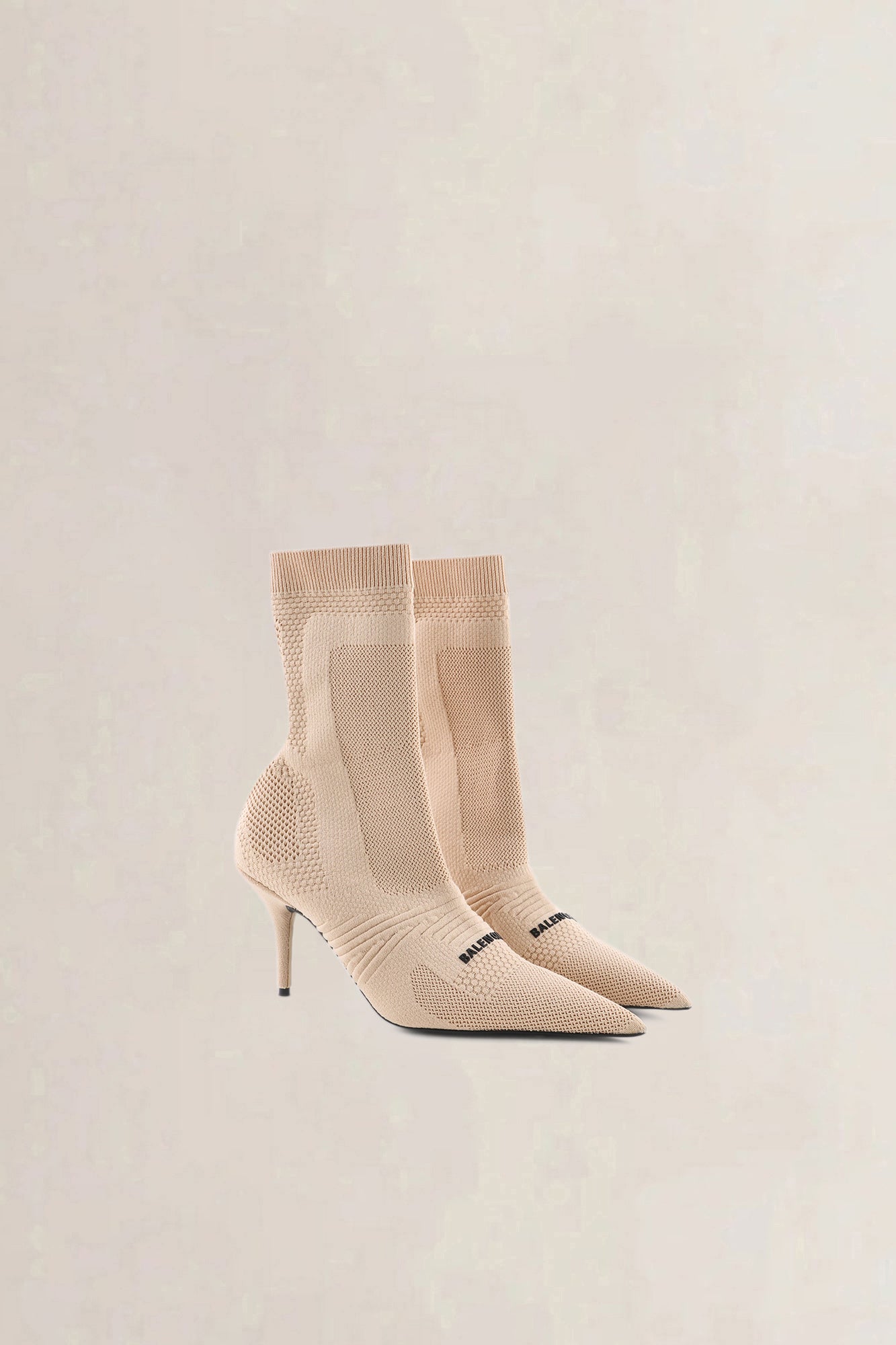 Balenciaga Beige Knit Fabric Knife 2.0 Sock Boots
