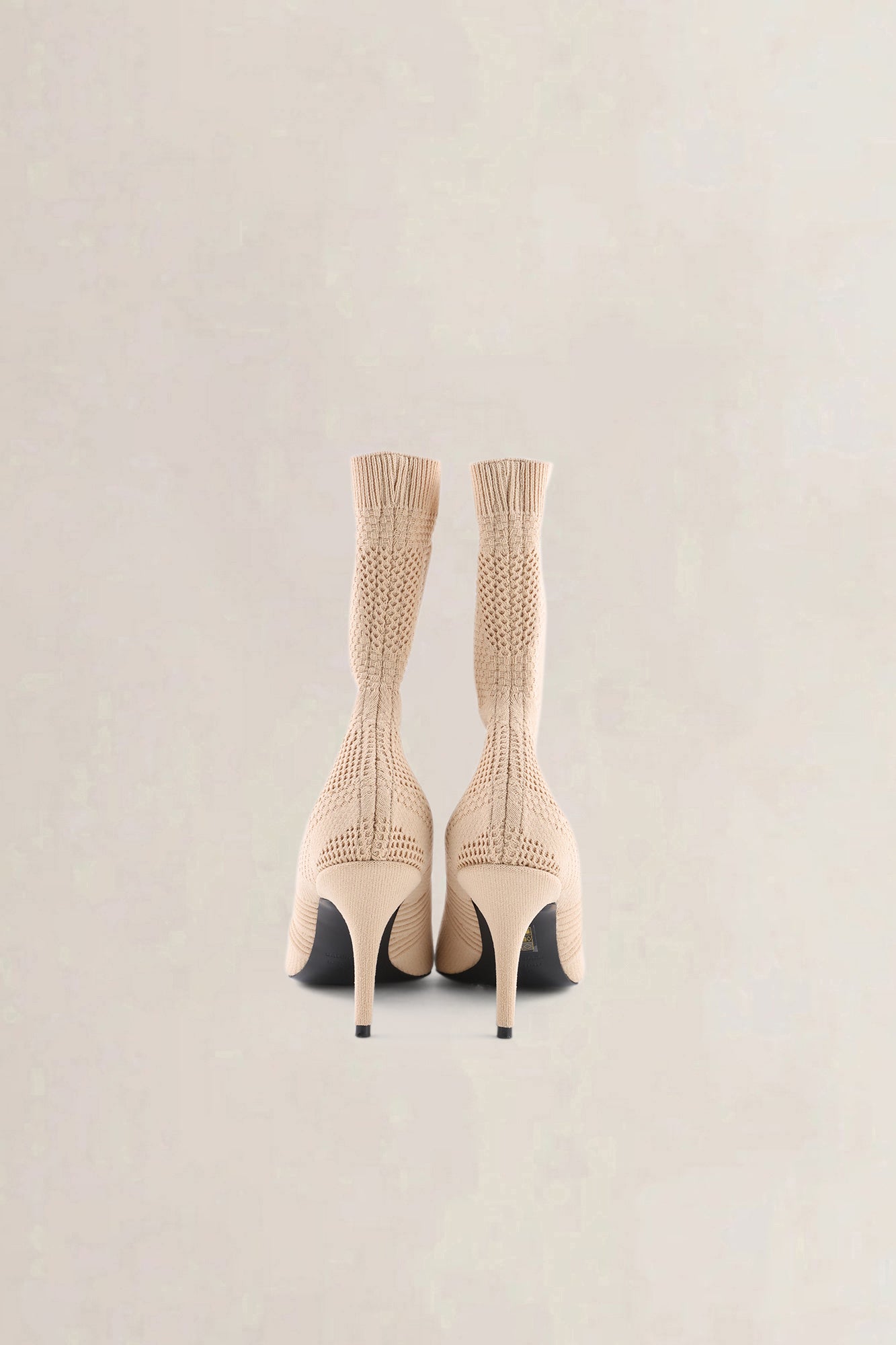 Balenciaga Beige Knit Fabric Knife 2.0 Sock Boots