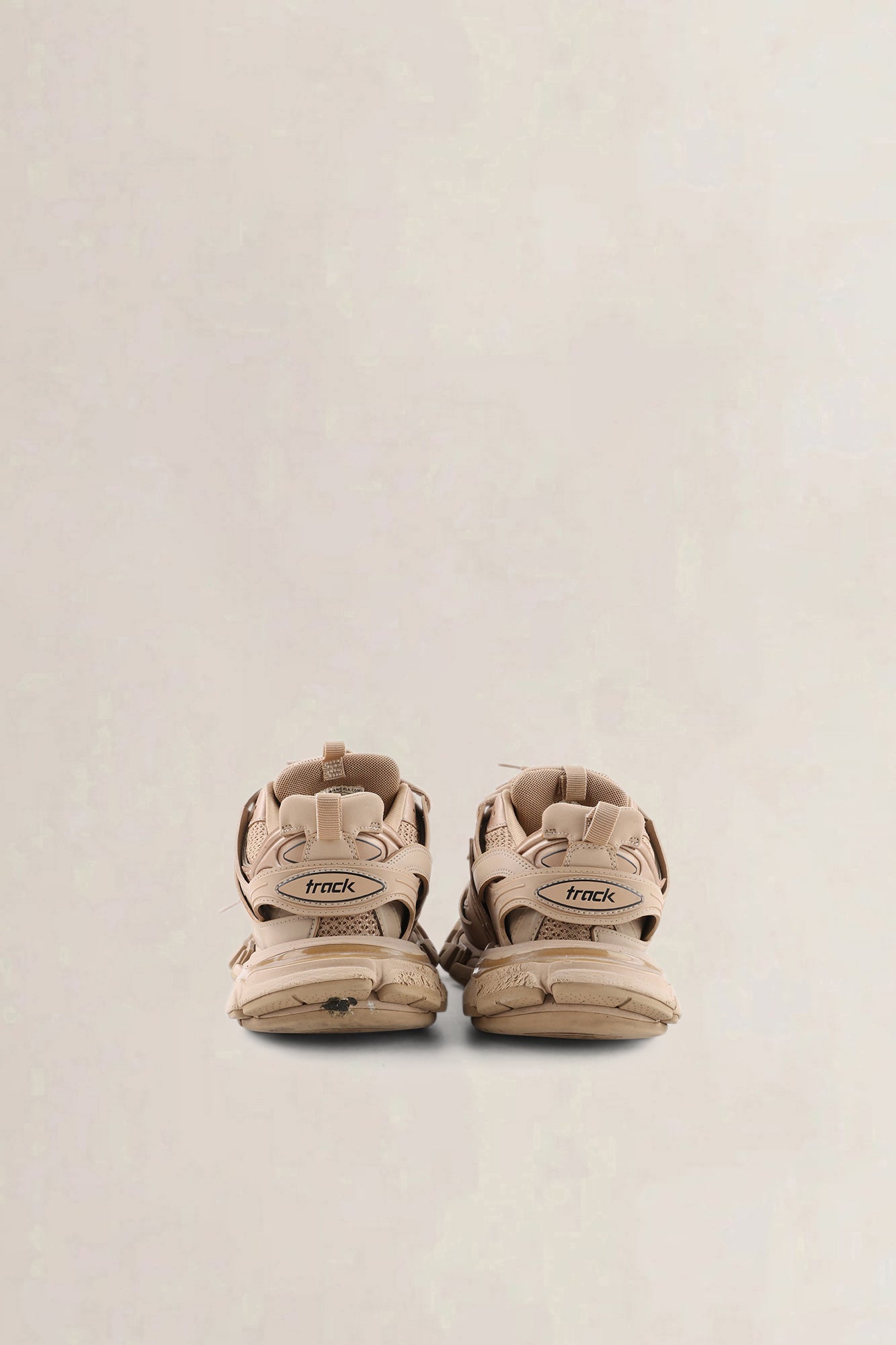 Balenciaga Light Brown Track Sneakers with Mesh Details