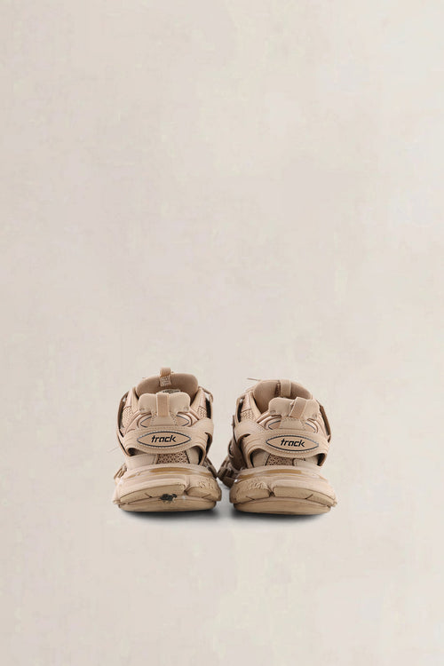 Balenciaga Light Brown Track Sneakers with Mesh Details