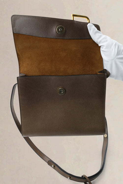 Delvaux Taupe Jumping Calf Leather Crossbody Bag