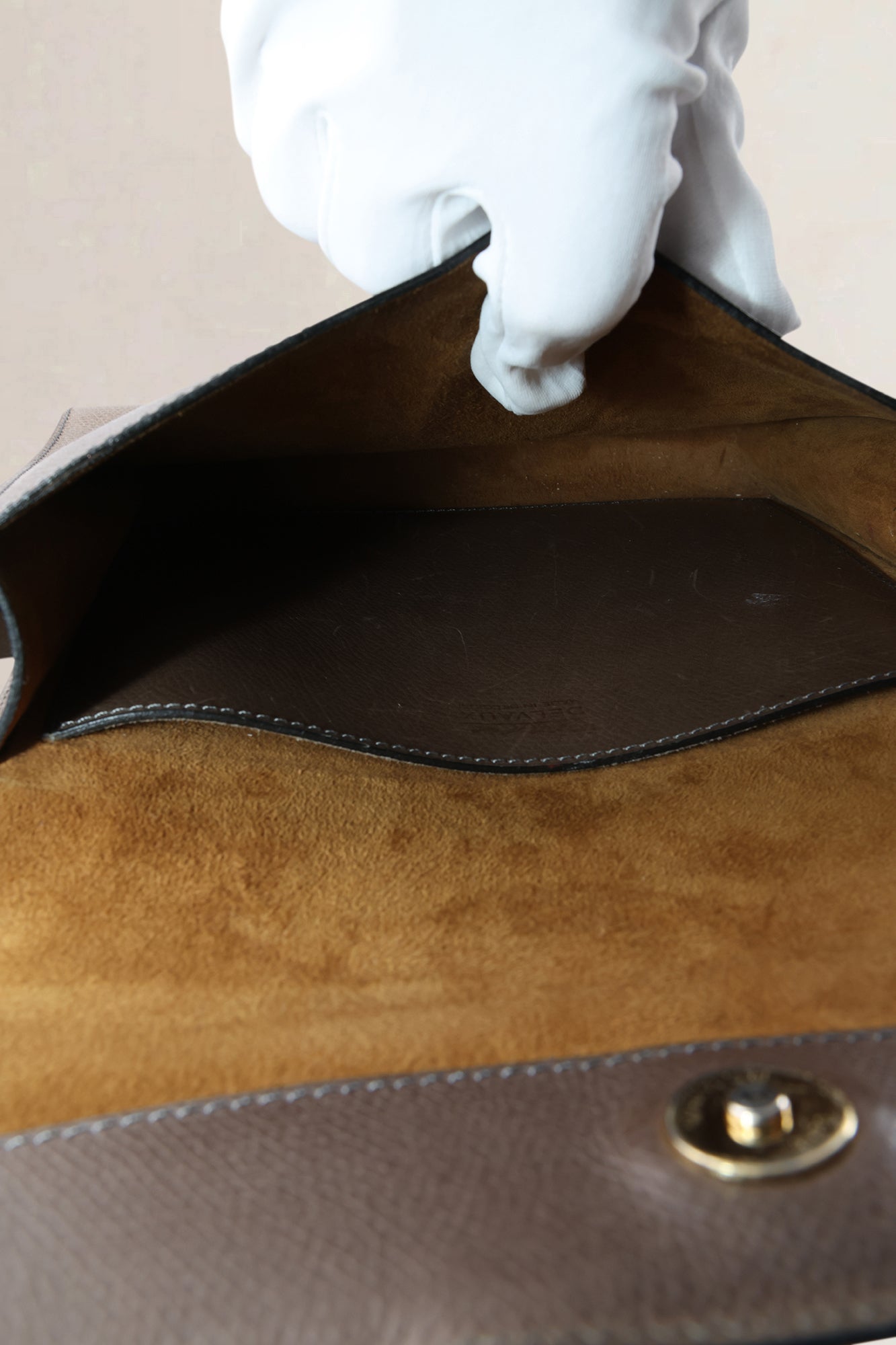 Delvaux Taupe Jumping Calf Leather Crossbody Bag