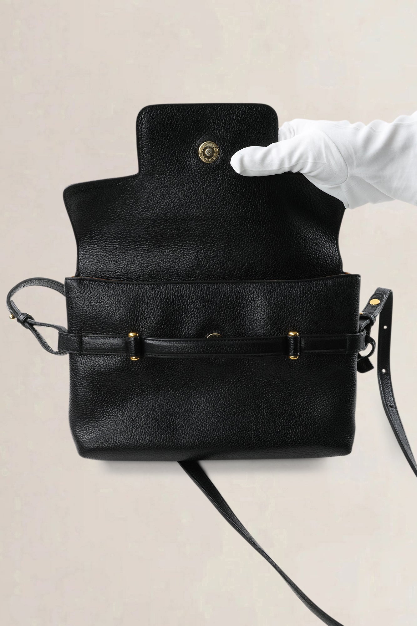 Delvaux Black Taurillon Leather Crossbody Bag