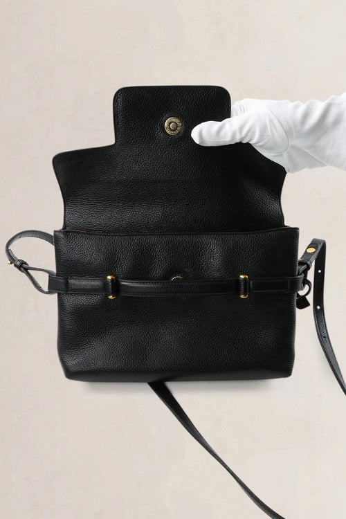 Delvaux Black Taurillon Leather Crossbody Bag