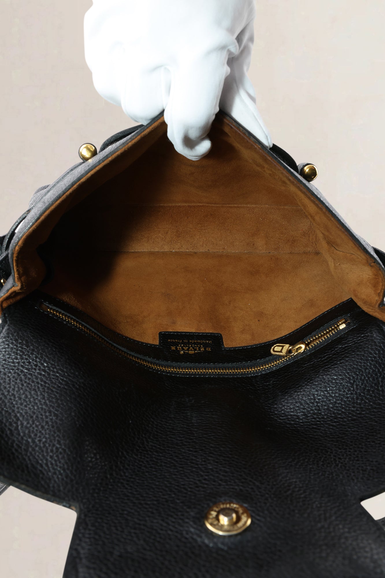 Delvaux Black Taurillon Leather Crossbody Bag
