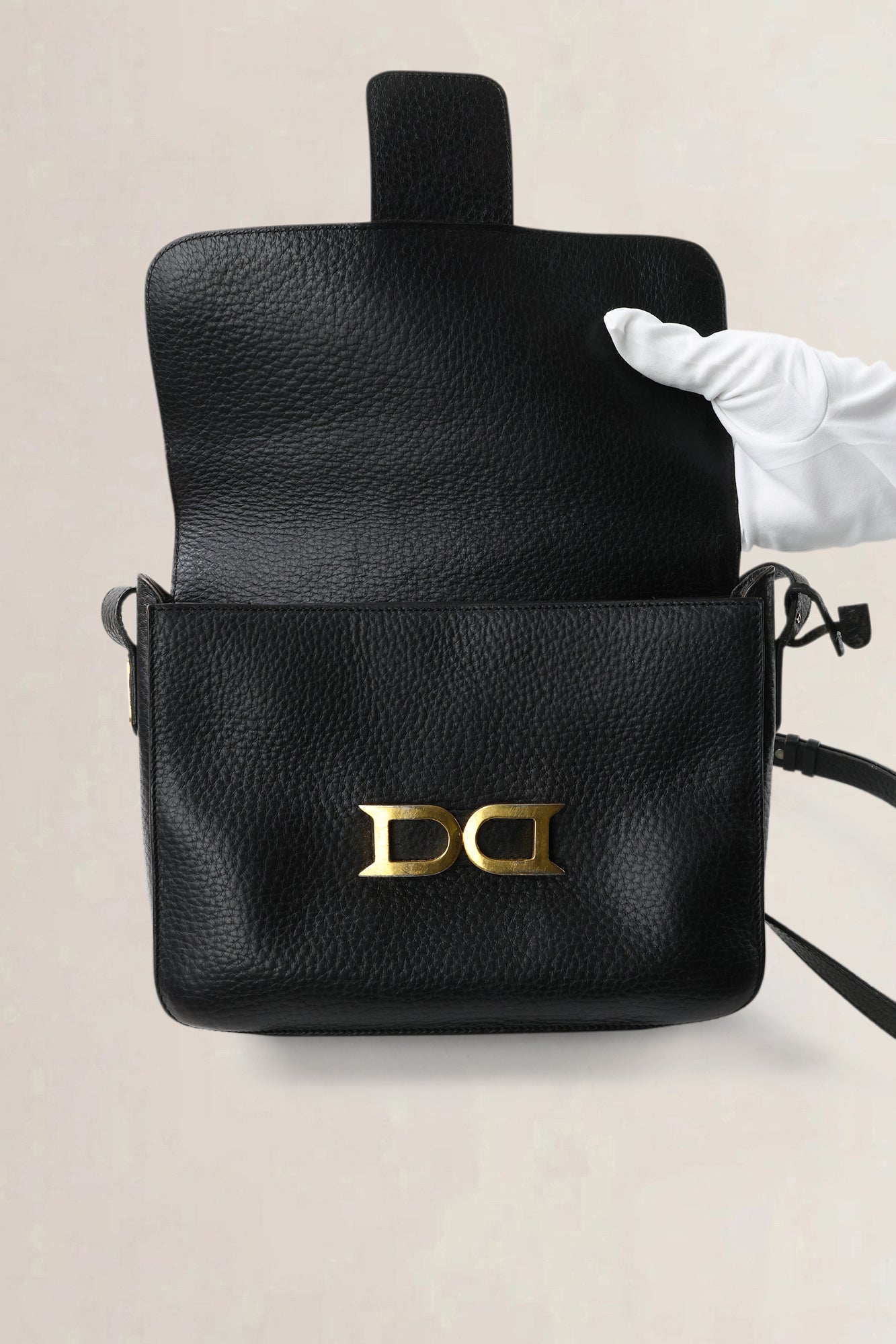 Delvaux Black Jumping Calf Leather Bourgogne Crossbody Bag