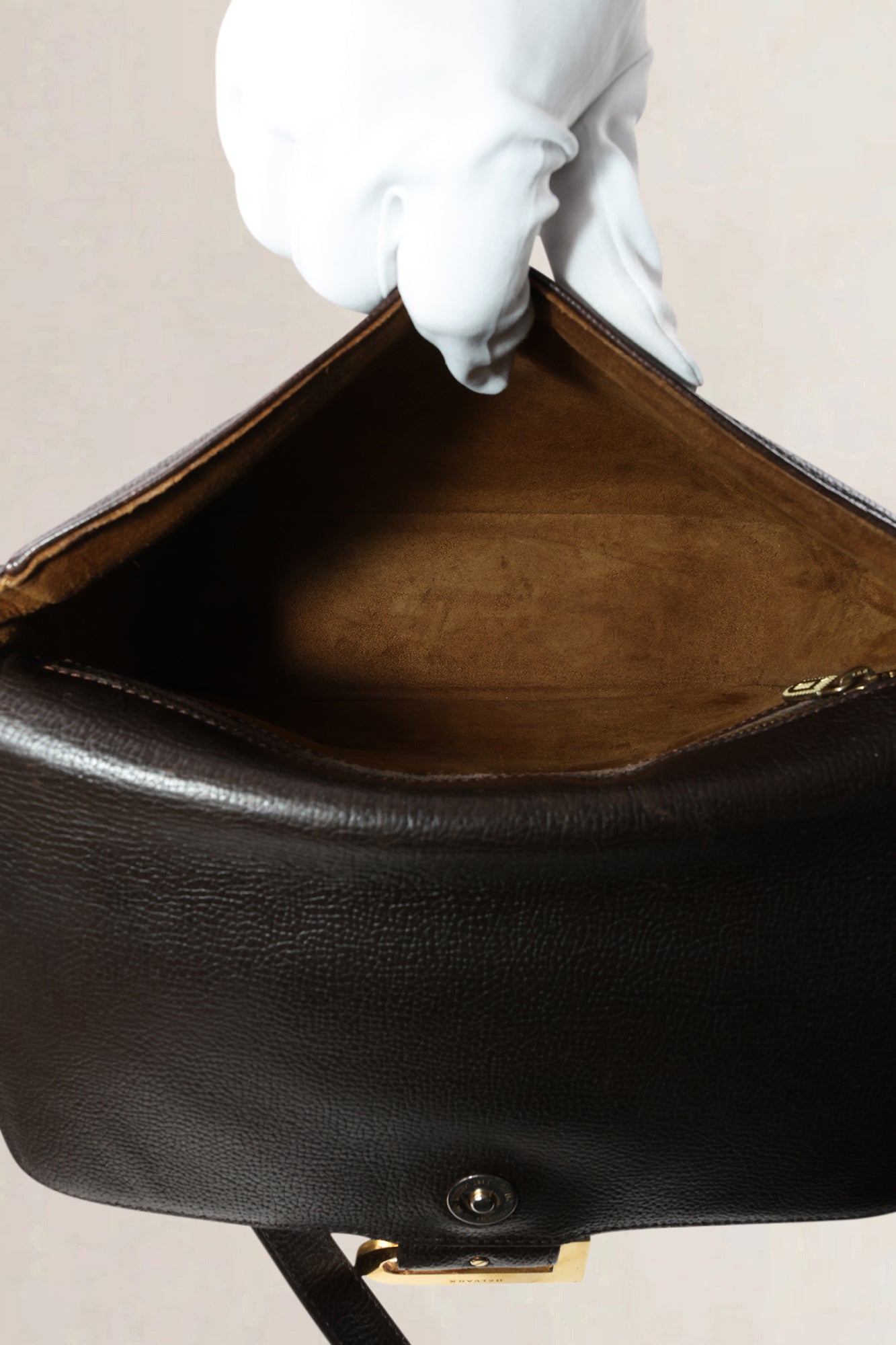 Delvaux Dark Brown Leather Poirier Crossbody Bag