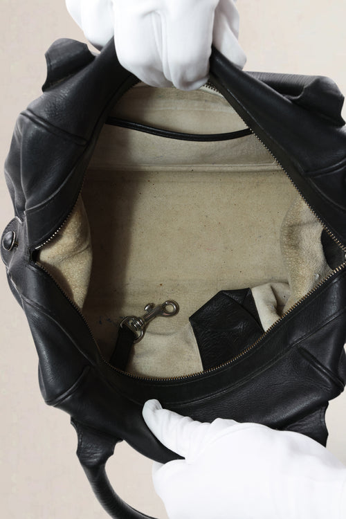 Delvaux Black Leather Top Handle Bag