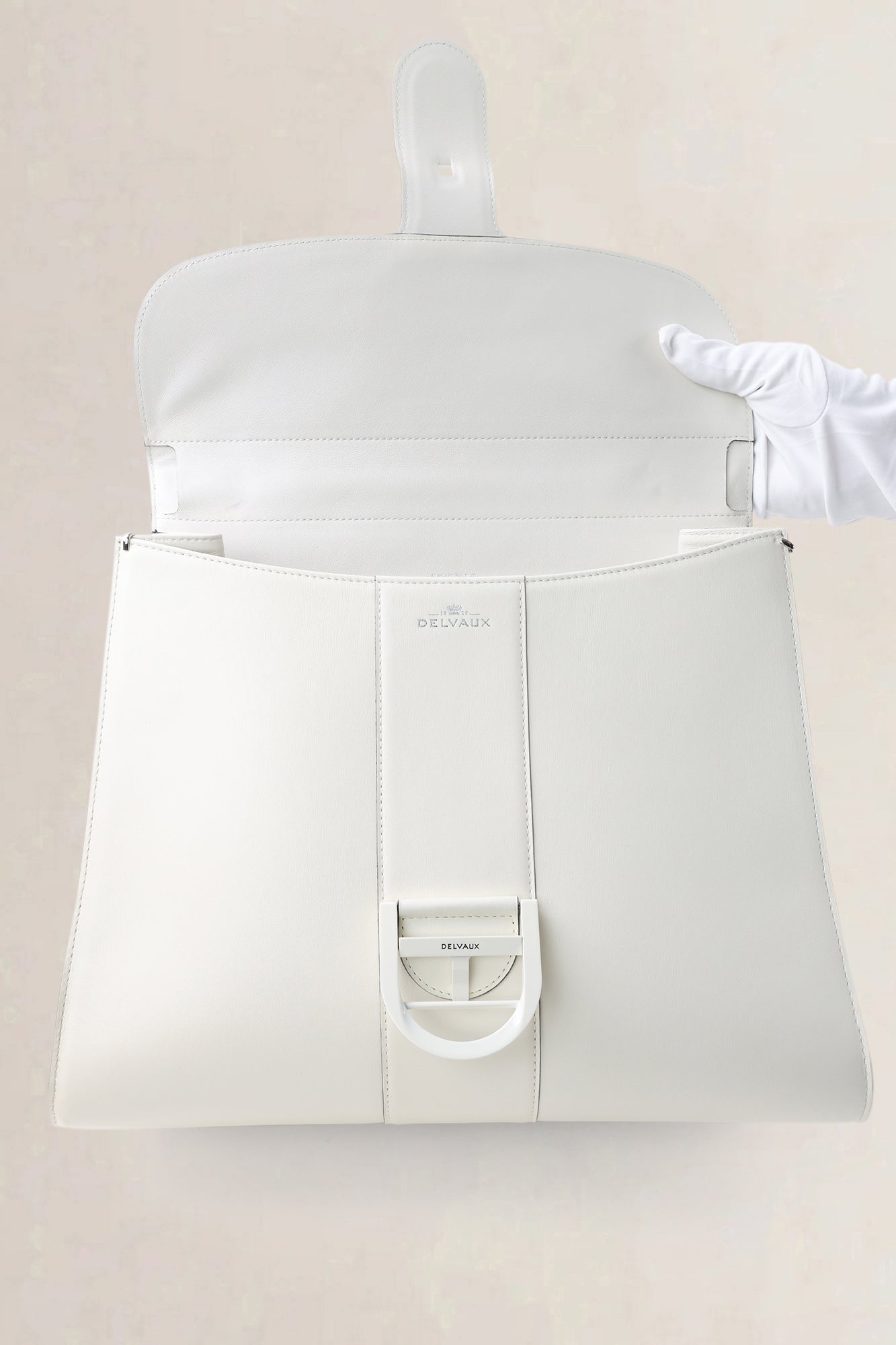 Delvaux White & Black-Magis Box Calf Leather Brillant GM Handbag