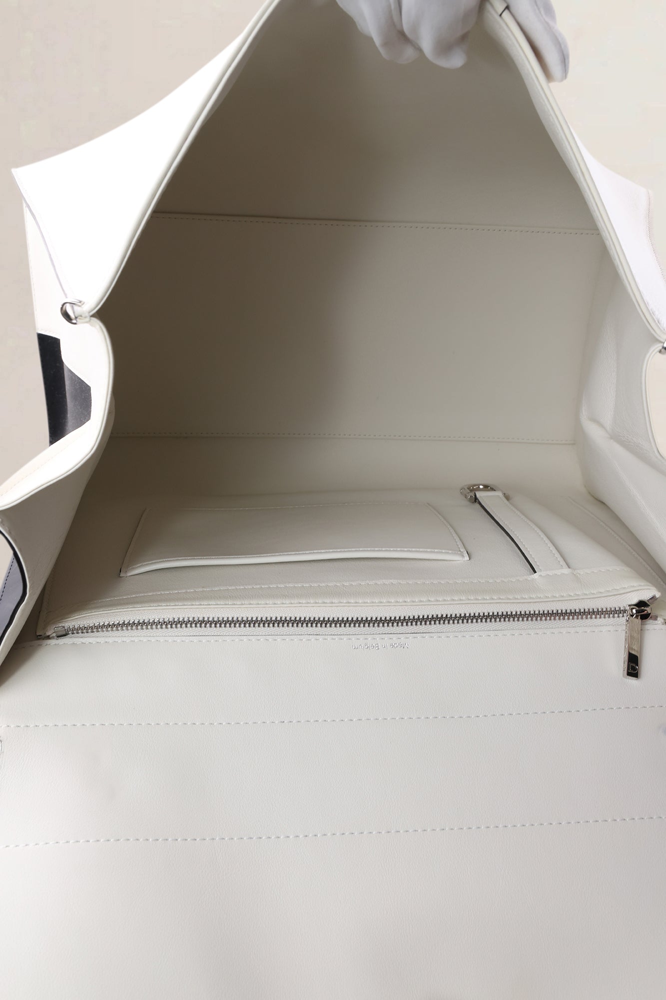 Delvaux White & Black-Magis Box Calf Leather Brillant GM Handbag