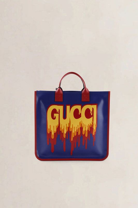 Gucci Blue GUCCI Print PVC & Leather — preloved