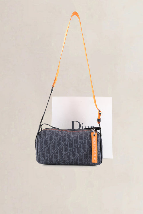 Christian Dior Bordeaux Oblique Monogram Canvas Flight PT Crossbody Bag