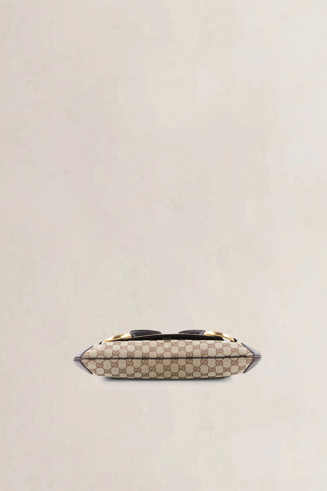 Gucci Brown GG Monogram Canvas Horsebit Shoulder Bag