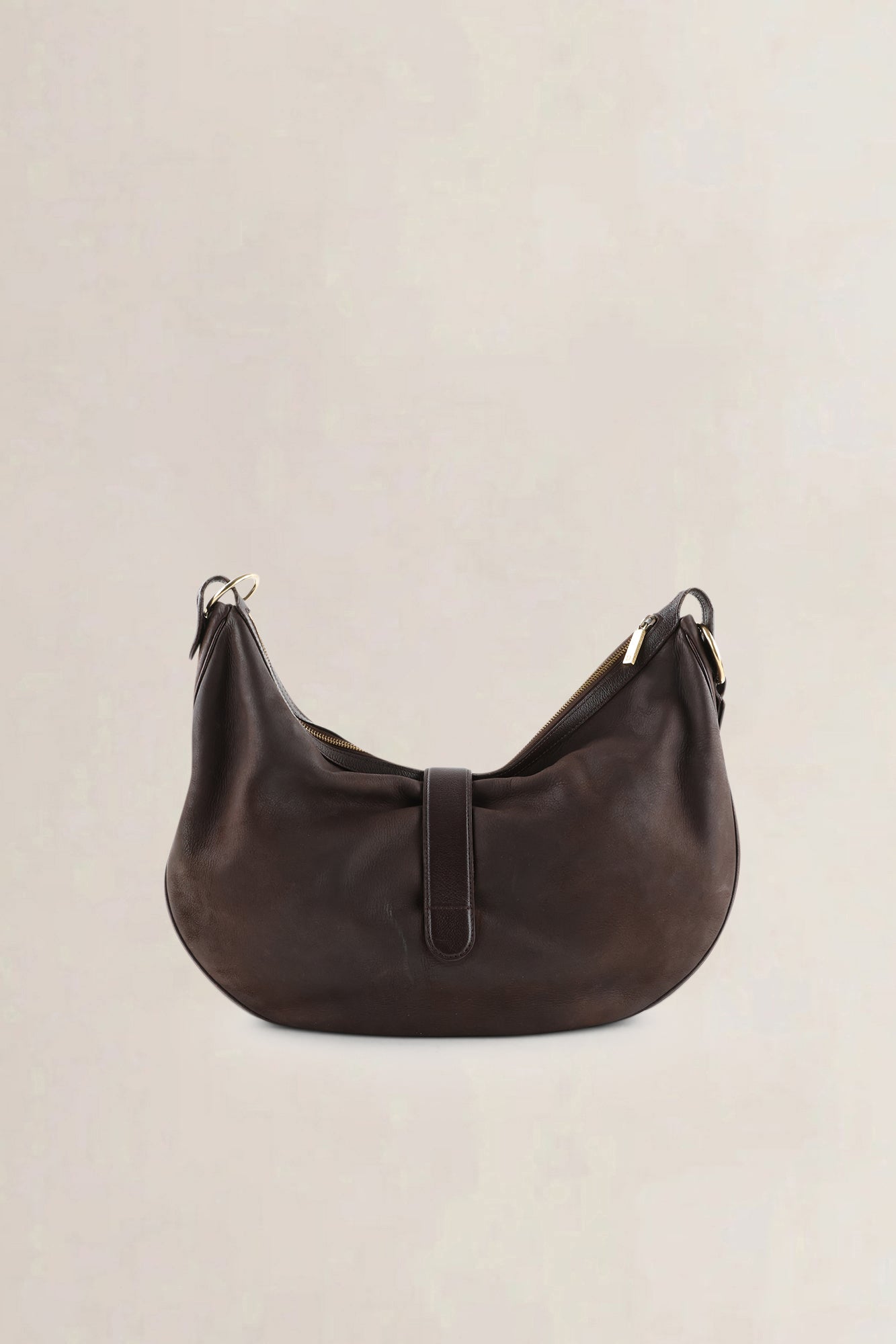 Delvaux Dark Brown Nubuck Camille GM Crossbody Bag