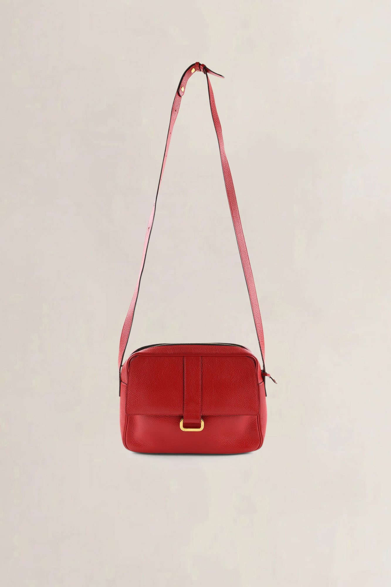 Delvaux Red Jumping Calf Leather Crossbody Bag