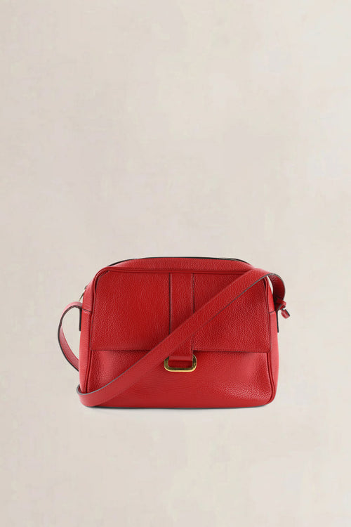 Delvaux Red Jumping Calf Leather Crossbody Bag